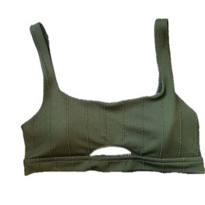 Aerie Sage Ribbed Bralette Bikini Swim Top XL
